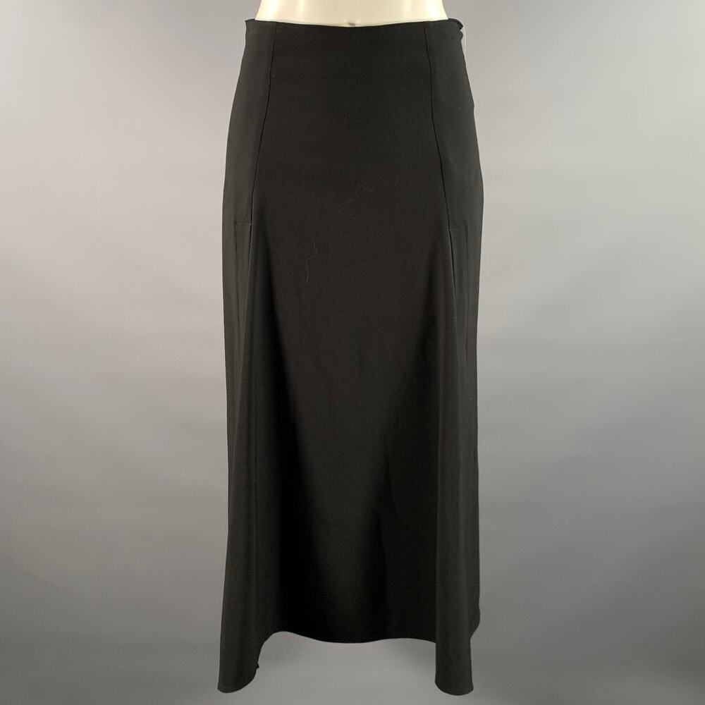 SPORTMAX Size 4 Black Wool Blend Mid-Calf Skirt